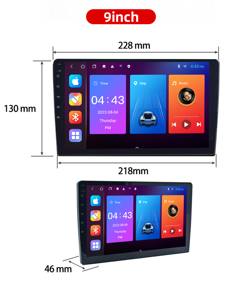 9inch 10inch Car Androids Car Multimedia Player with Carplay and Android Auto